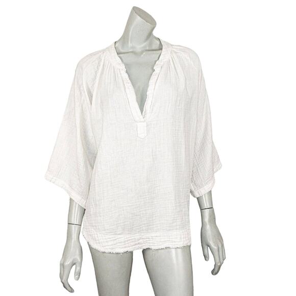 9SEED Double Gauze MARRAKESH Dashiki top White cotton size S - Picture 1 of 8